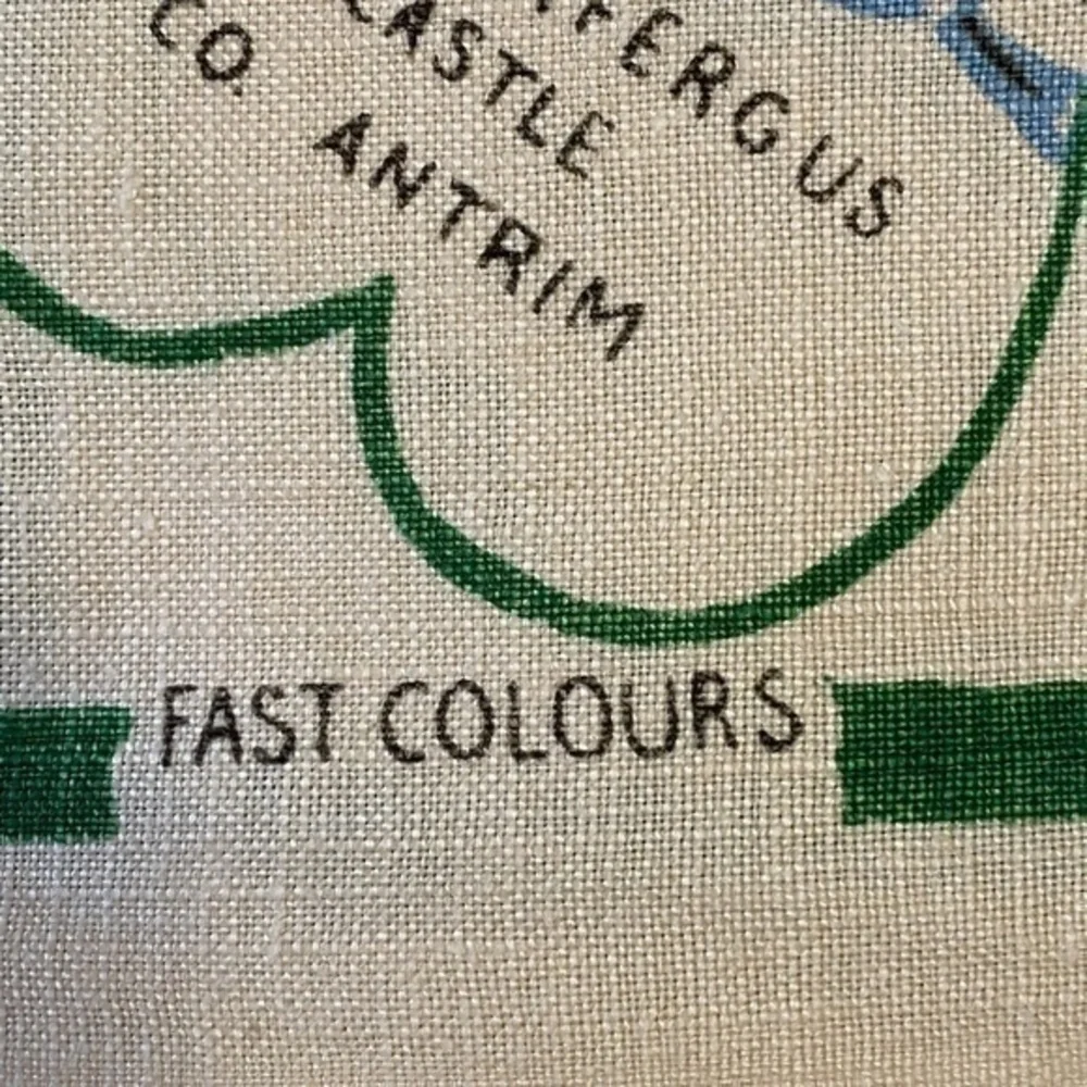 Vintage Emerald Island Pure Irish Linen Towel Wall Hanging